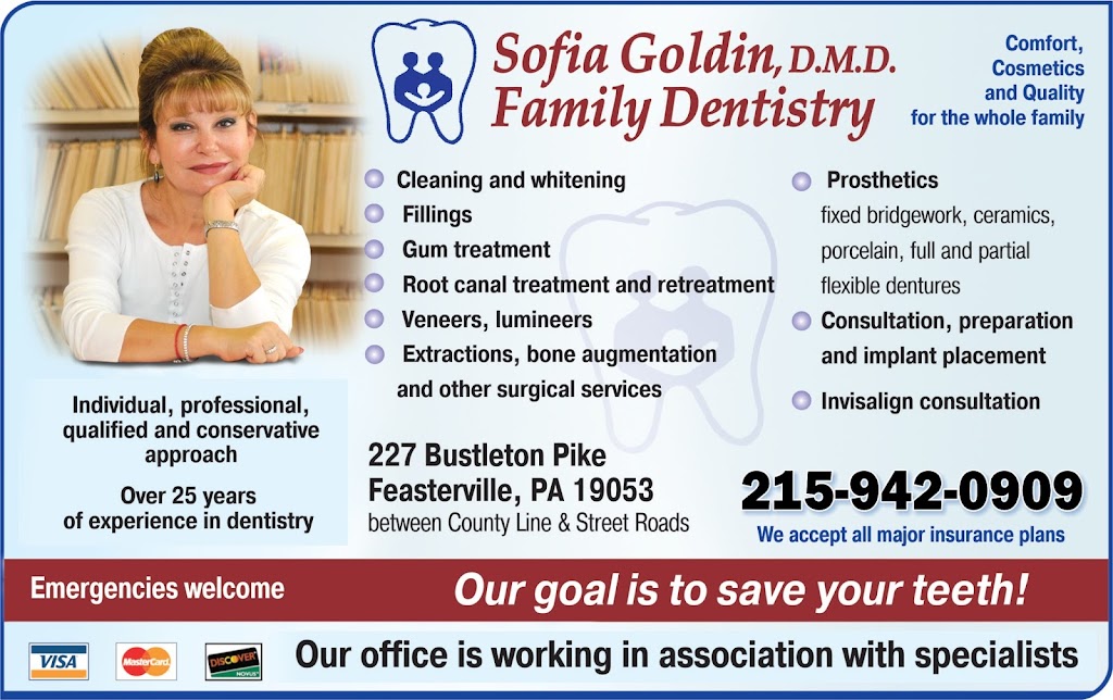 Dr. Sofia Goldin, DMD | 227 Bustleton Pike, Feasterville-Trevose, PA 19053 | Phone: (215) 942-0909