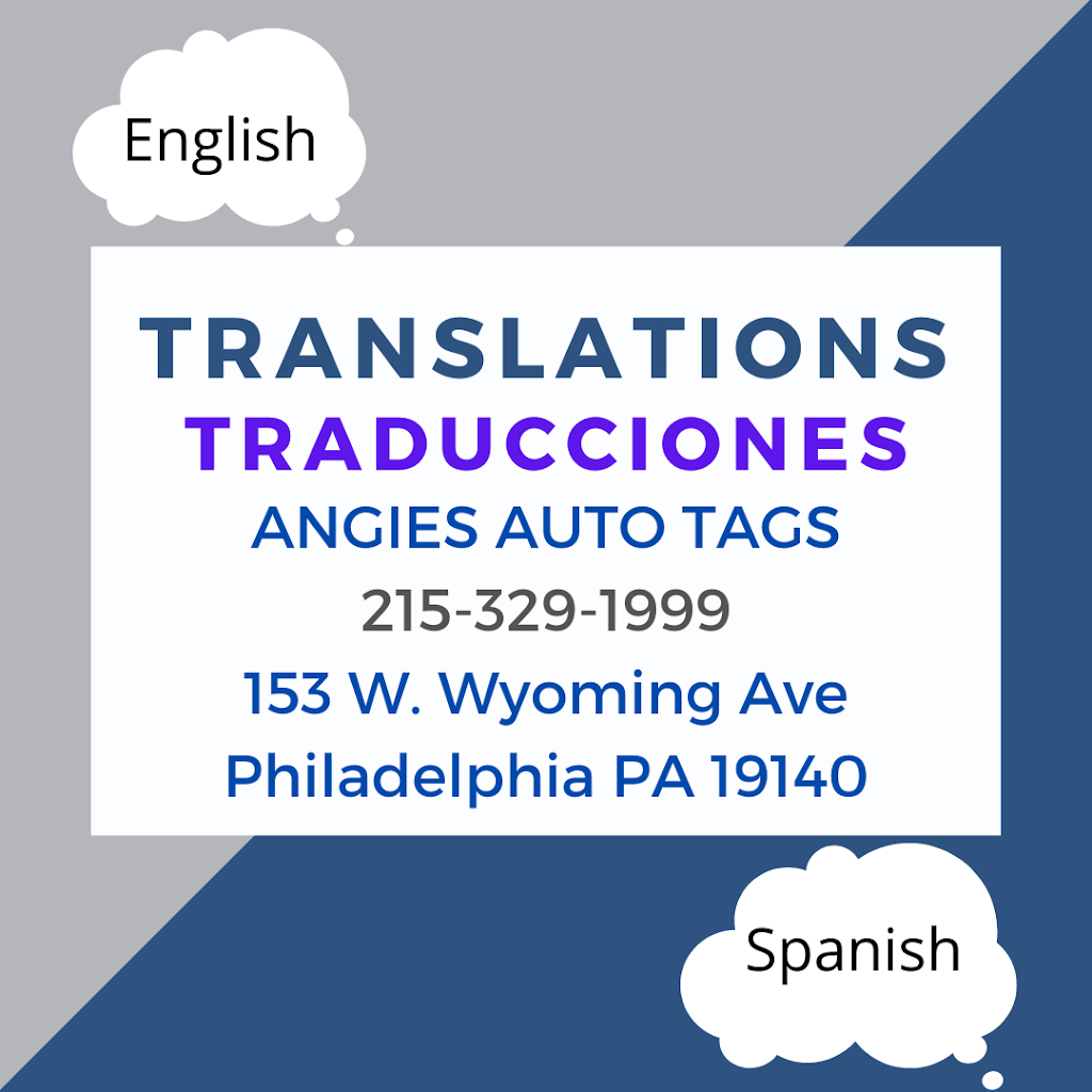 Angies Auto Tags | 153 W Wyoming Ave, Philadelphia, PA 19140 | Phone: (215) 329-1999