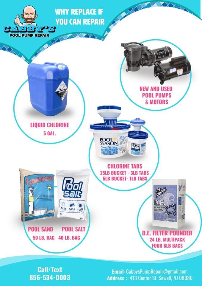 Cabbys Pool Pump Repair (& Pool Supplies) | 413 Center St, Sewell, NJ 08080 | Phone: (856) 534-0003