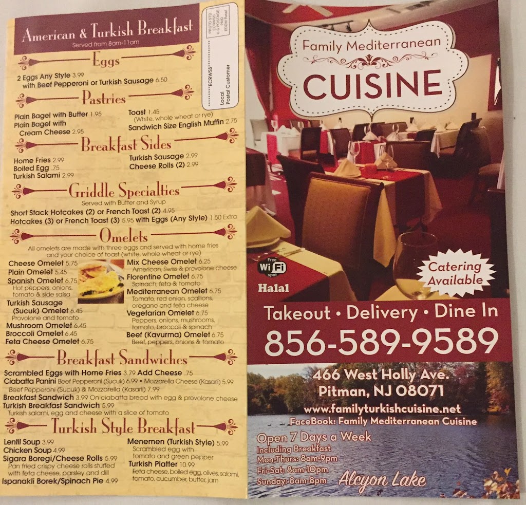 Family Mediterranean Cuisine | 466 W Holly Ave, Pitman, NJ 08071 | Phone: (856) 589-9589