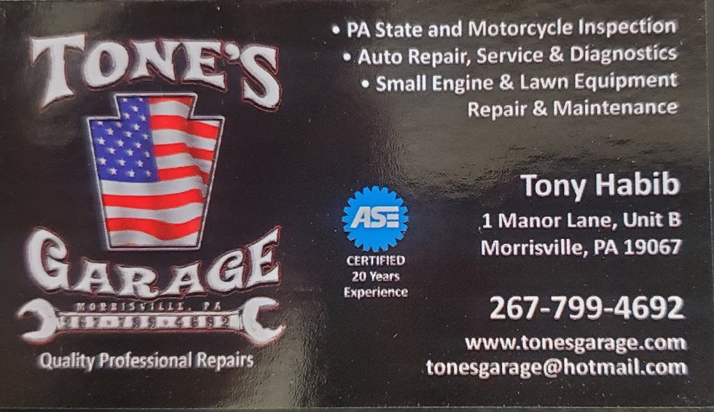 Tones Garage | 1 Manor Ave Unit B, Morrisville, PA 19067 | Phone: (267) 799-1636