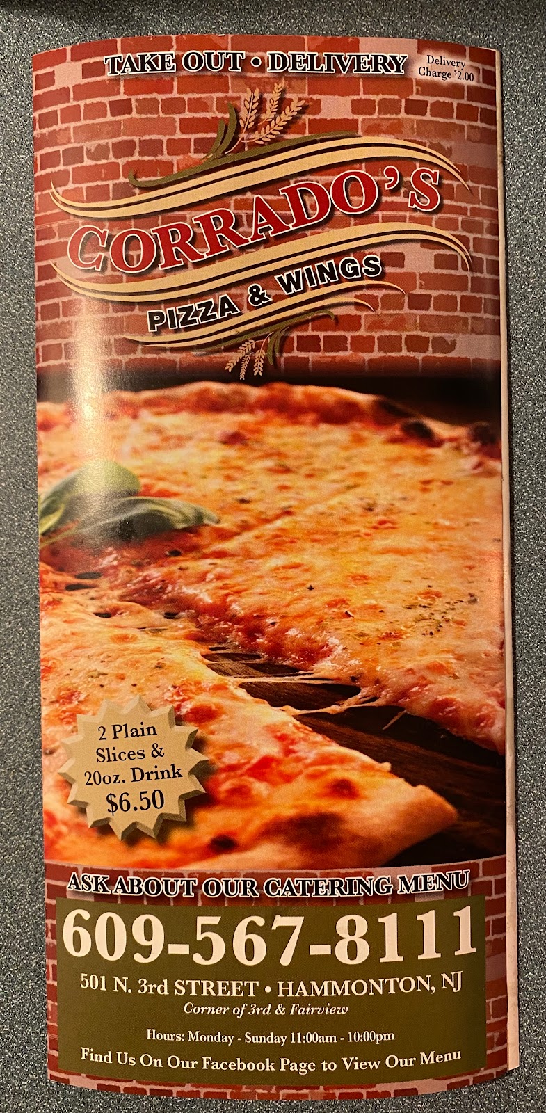 Corrados Pizza and Wings | 501 N 3rd St, Hammonton, NJ 08037 | Phone: (609) 567-8111